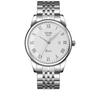 Mens Womens Quartz Watch Roman Numeral Business Casual Fashion Analog Wrist Watch Classic Calendar Date Window 30M Waterproof Comfortable Leather Watches, Steel Silver, Fashion, Classic, Vintage