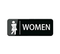 Men'S & Women'S Restroom Signs, 10 * 3 Inche - Durable Horizontal Self Adhesive Back & White Bathroom Door Sign/Placard For Business Office & Restaurant