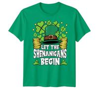 Mens Womens Shenanigans Begin Funny St.Patricks Day T-Shirt Tee Irish Green Parade Outfit #STPD Ladies M