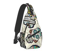 Mens & Womens Shoulder Chest Sling Bags Sugar Skulls Backpacks for Travel Outdoors Running, Fashion Casual Crossbody Bags