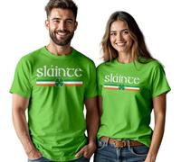 Mens Womens Sláinte Irish Funny St. Patricks Day T-Shirts Tee Irish Parade Outfit #STPD Unisex Large Lime
