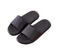 Mens Womens Sliders Bathroom Slides Non-Slip Quick Dry Shower Slippers Light Weight Flat Slide Sandals Swimming Pool Beach Slider Unisex Slip On Slipper Comfy Indoor Outdoor Shoes Black