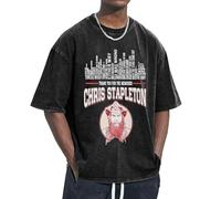 Men's Women's Stapleton Singer Chris T-Shirts Vintage Short-Sleeved Tee Shirts Versatile Hip Hop Street Cool Oversized 100% Pure Cotton Printed Top Tees