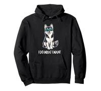 Mens Womens Sunglasses Do What I Want Siberian Husky Lover Pullover Hoodie