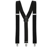 Men's Women's Suspender Braces for Trouser Pull Up Fancy Dress Costume Accessory Y Back Shaped Braces for Weddings Casual Theme Parties Events (Black)