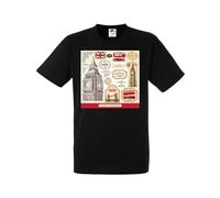 Men's & Women's UK Antique Design Black Large T-Shirt | Vintage British Graphic Tee | Retro England Heritage Print | Classic Novelty Streetwear | Old-Style Artistic Apparel | Timeless Fashion