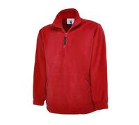 Uneek UC602 Premium 1/4 Zip Micro Fleece Jacket 380GSM Red XS Colour: XS