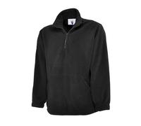 Uneek UC602 Premium 1/4 Zip Micro Fleece Jacket 380GSM Black XL Colour XL