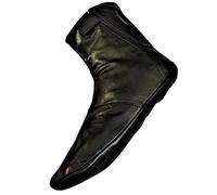 Men's Women's Unisex Real Halal Sheep Soft Leather Socks Khufs with Warm Fleece Lining (Black, 5)