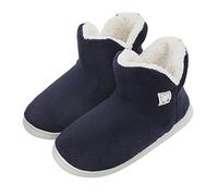 Men's Women's Warm Cozy Knit Boots Indoor Slipper Boots Non-Slip House Slippers Fuzzy Ankle High Snow Bootie with Knitted Upper & Fleece Lined Warm Ankle Bootie Slippers