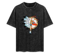 Men's Women's Washed Vintage T Shirt Adam Ant Warrior Unisex Antique Wash T-Shirts Black 3XL