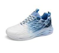 Mens Womens Wide Toe Box High Hand Support Lightweight Breathable Mesh Sneakers, blue, 8 UK