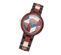 Men's Wooden Strap Quartz Wristwatch Stylish Contrast Colour Buckle | Precise Timekeeping, Energy Saving, Easy Removal, Common Glass Mirror, Suitable for Friends and Family Holidays