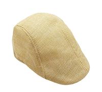 Mens Wool Blend Flat Caps Breathable Casual Solid Color Newsboy Cap Golf Fishing Shooting Hunting Beret Hats Beige