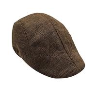 Mens Wool Blend Flat Caps Breathable Casual Solid Color Newsboy Cap Golf Fishing Shooting Hunting Beret Hats Brown