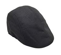 Mens Wool Blend Flat Caps Breathable Casual Solid Color Newsboy Cap Golf Fishing Shooting Hunting Beret Hats Black