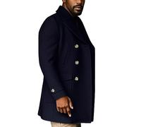 Mens Wool Coat - Men's Long Winter Coat Business Casual Outwear Regular Fit Overcoat Warm Military Coat Mid Length Men Thick Trenchcoats Single/double Breasted Elegant Trench Jacket