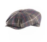 Mens Wool Flat Cap Check Bakerboy 8 Panel Quilted Lining Newsboy Autumn Winter Casual Hat (UK, Alpha, L, Olive)