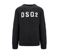 Men's Wool Jumper with Logo - male - Dsquared2 - Round-neck Knitwear - Black - L - Knitwear L