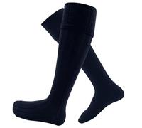 Mens Wool Kilt Hose Socks Made in Scotland Knee high traditional Scottish Occassions, Wedding, Kilt Walk, Leg Warmers Highland Wear (as8, alpha, m, l, regular, regular, Navy)