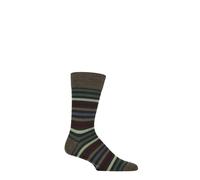 FALKE Men's Tinted Stripe M So Wool Cotton Patterned 1 Pair Socks, Green Wald 7992, 8.5-11