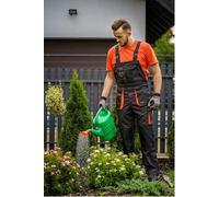 Men's Work Classic Bib & Brace Multipockets, Regulation Of The Waist Size, Reinforced Workwear Grey - Orange Uk40-42Inch(Eu58)