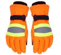 Mens Work Gloves,Waterproof Orange Work Gloves with Grip - Soft and Skin-Friendly Traffic Directing Glovs for Gardening Cutting Construction Motorcycle