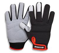Mens Work Gloves Women Safety Mechanic Working Gloves Utility Multipurpose Gardening Construction Touch Screen Flexible Breathable Padded Knuckles & Palm Heavy Duty (Medium, Black/Grey)