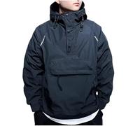 Mens Work Hoodies 1/4 Snap Front Hooded Sweatshirt for Men Adult Solid Color Jumpers with Zip Pockets Vintage Long Sleeved Pullover Trendy Autumn Winter Jacket Plus Size