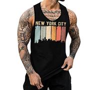 Mens Work Out Tank Tops Loose Vest Top Mesh Comfortable Letter Printing 3d Digital Printing Casual Loose Men'S Tank Top Mens Thin T Shirts (Orange, L)