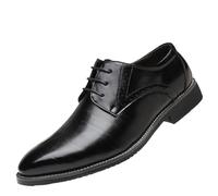 Men's Work Oxford Dress Shoes Pu Leather Lace Up Round Toe Non Slip Rubber Sole Low Top Uniform Professional Comfortable Slip Resistant(Negro,11 UK)