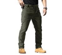 Mens Work Pants Cargo Stretch Tactical Pants Water Resistant Joggers Waterproof Ripstop Fabric Lightweight Military Combat Pant Hiking Outdoor Trousers Green L