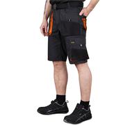 Mens Work Shorts Multi Pocket Triple Stitched Knee Length Cargo Trousers Black