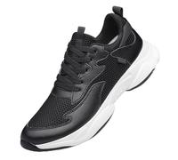 Mens Work Trainers,Mens Sneakers Lightweight,Height Enhancing for Everyday Casual Living Mesh Breathable Running with Elevated Heel for Comfort and Style Beach Shoes Outdoor Shoes Black