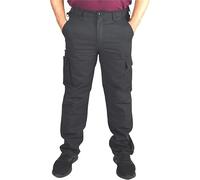 Mens Work Trousers Cargo Combat Heavy Duty Hard Wearing with Knee Pad Pockets Size 30-46 (Black, 42W)