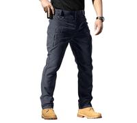 Mens Work Trousers Construction Stretch Camo Straight-Fit Cargo Trousers with Multi-Pocket Casual Durable Heavy Duty Waterproof Ripstop Softshell Combat Pants Outdoor Hiking Tactical Pants