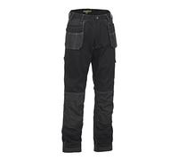 Mens Work Trousers Multi Pocket Trade Extreme Pro Pants Triple Stitched Workwear Adults (40R, Black/Black)