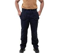 Mens Work Trousers Multi Pockets Cargo Heavy Duty Reinforcing Stress Points Pants | Tactical Working Trouser Pants With Pockets | Safety Work Trousers Cargo Combat Heavy Duty Hard Wearing Navy 34/29