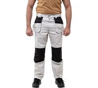 Mens Work Trousers Multi Pockets Cargo Heavy Duty Reinforcing Stress Points Pants | Tactical Working Trouser Pants With Pockets | Safety Work Trousers Cargo Combat Heavy Duty Hard Wearing Beige 32/31