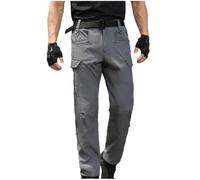 Mens Work Trousers Stretch Tactical Cargo Trouser Multi-Pocket Elastic Waist Work Pants Mens Fitness Sweatpants Waterproof Windproof Durable Work Trouser for Hiking Camping Climbing Skiing S-4XL