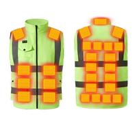 Men's Work Utility Heated Vest Hi-Vis Heated Gilet with 25 Heating Zones Heated Body Warmer 3 Adjustable Temperature Heated Outerwear Lightweight Heated Waistcoat Electric Heating Jacket for Outdoor