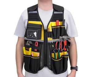 Mens Work Vest - High Visibility Secure Strap Practical Tool Carrying System | Utility Clothing With Pockets Work Tools For Spouse, Parents, Contractors, Repair, BBQ