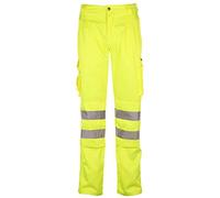 Men's Work Wear Hi Vis High Vis High Visibility, Polycotton Work Trousers EN471 Class 1 Choice of 2 Colour (40" Waist to Fit 32.5" Leg Length, Yellow)