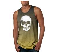 Men's Workout Bodybuilding Tank Tops Athletic Training Gym Shirts Vest Cotton Cut Off Sleeveless Muscle T-Shirt Sportwear Funny T-Shirts Mens Gym Clothes Sets (Gold, XL)