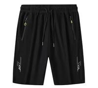 Men's Workout Running Shorts 7 Lightweight Athletic with Zip Pockets No Lining Quick Dry Gym Active Shorts, black, 6XL
