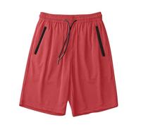 Men's Workout Running Shorts Mesh Lightweight Athletic Jogging Bottoms Quick Dry Gym Active Shorts with Zipper Pockets Casual Summer Winter Lounge Short Watermelon Red