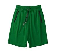 Men's Workout Running Shorts Mesh Lightweight Athletic Jogging Bottoms Quick Dry Gym Active Shorts with Zipper Pockets Casual Summer Winter Lounge Short Green