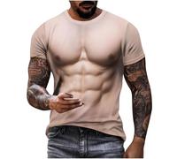 Mens Workout Shirts Short Sleeve Athletic Tees Muscle T-Shirts Animal Print Crewneck Relaxed Fit Tee Shirt Breathable Tshirt Casual Loose Pullover Running Gym Fitness Training