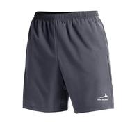 Men's Workout Shorts 7 Inch Gym Training Athletic Short Quick Dry Outdoor Running Shorts with Zipper Pockets Grey M
