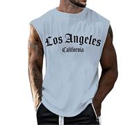 Mens Workout Tank Top Y-Back Gym Vest Quick Dry Muscle Tank Bodybuilding Sleeveless T Shirt Mens Gym Tank top Rash Vest Men Wetsuit Men's Short Sleeve Shirt (Blue, XXXL)